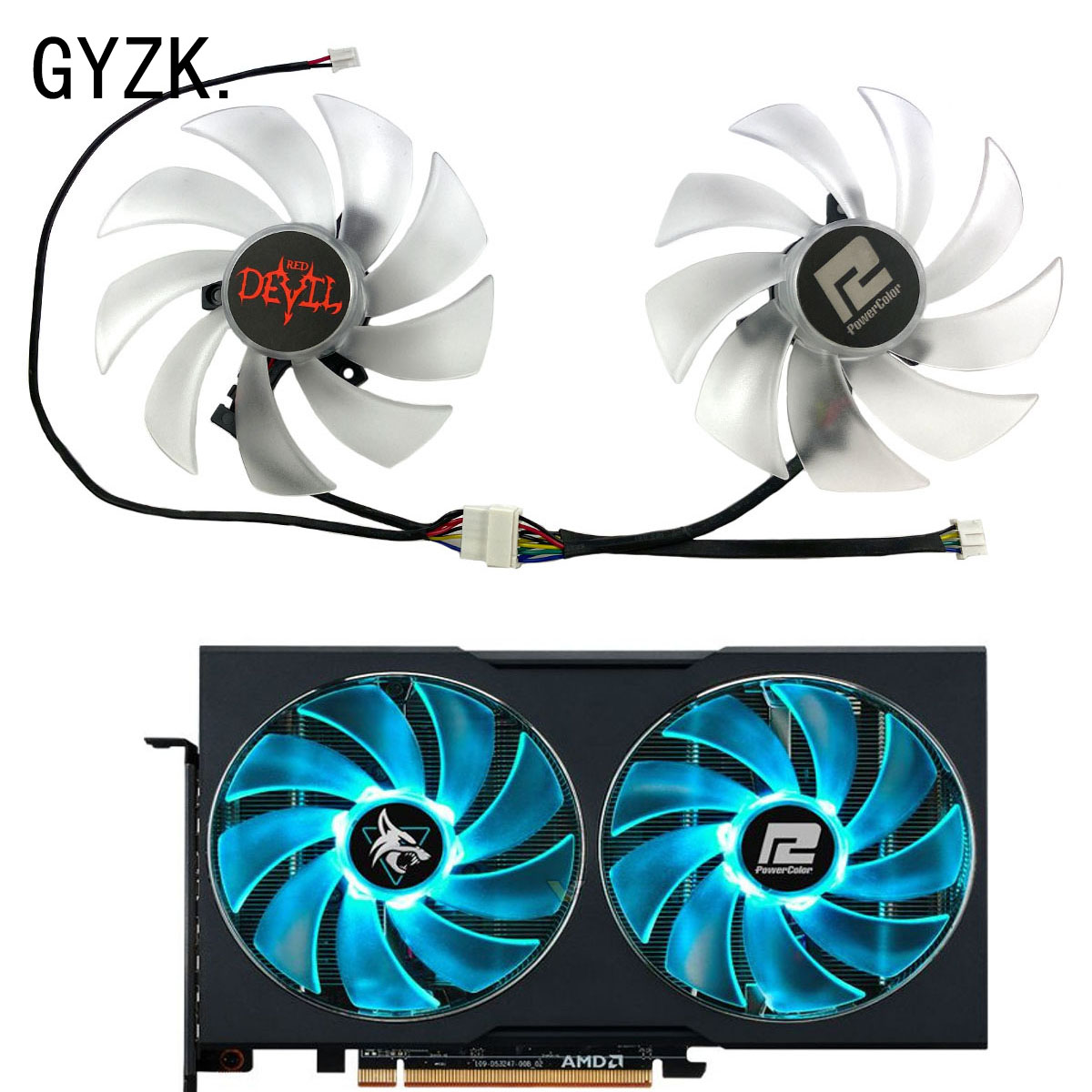 For POWERCOLOR Radeon RX6600 6600XT 6650XT Hellhound Graphics Card Replacement Fan FD10015H12D