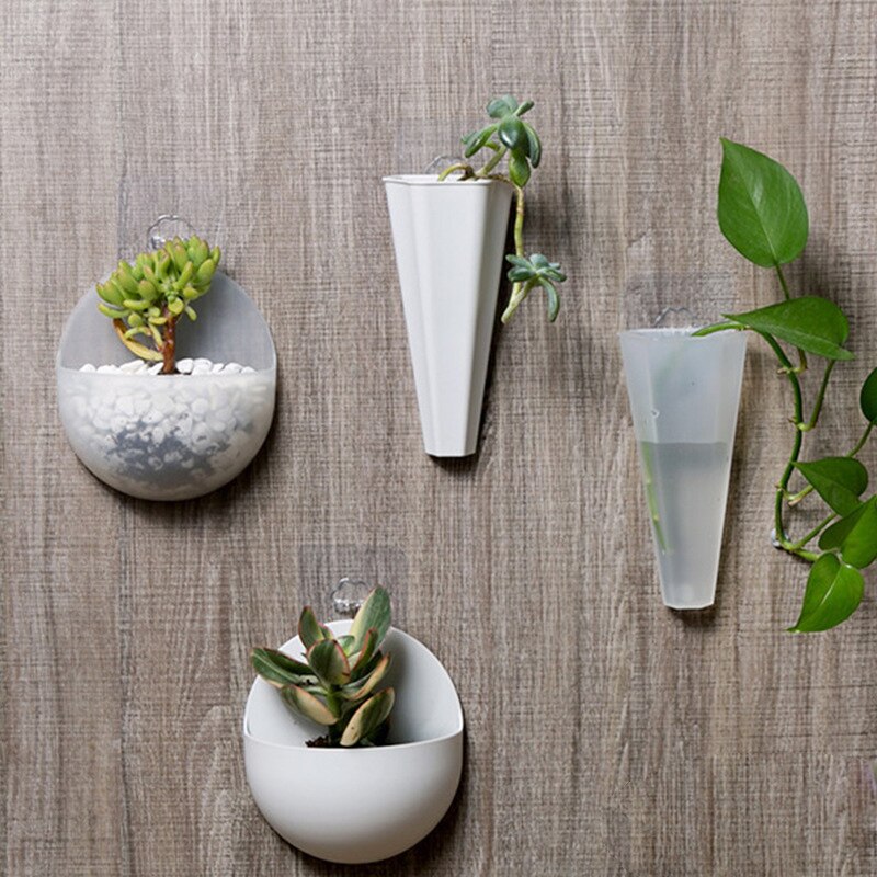 Decorative Plastic Hanging Pots Flower Pot Wall Mounted Flowers Garden Indoor Wall Decoration for Succulent Plants GHS99