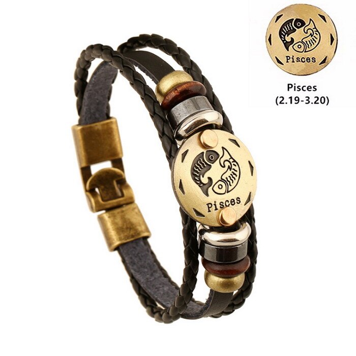 Lederen Armband Vrouwen Sieraden Leeuw Lederen Armbanden &amp; Bangles Charm Brons Legering Gesp Pulseras Mujer Sieraden voor Vrouwen: DK11502