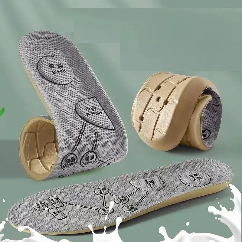 Foot Acupressure Insole Men Women Soft Breathable Sports Cushion Inserts Sweat-absorbing Deodorant Insole Shoe Pads: black / 2.5