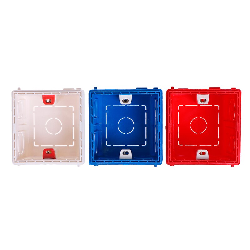 Verstelbare Atlectric Montage Junction Box Interne Cassette 86 Type Schakelaar Stopcontact Wit Rood Blauw Bedrading Back Box