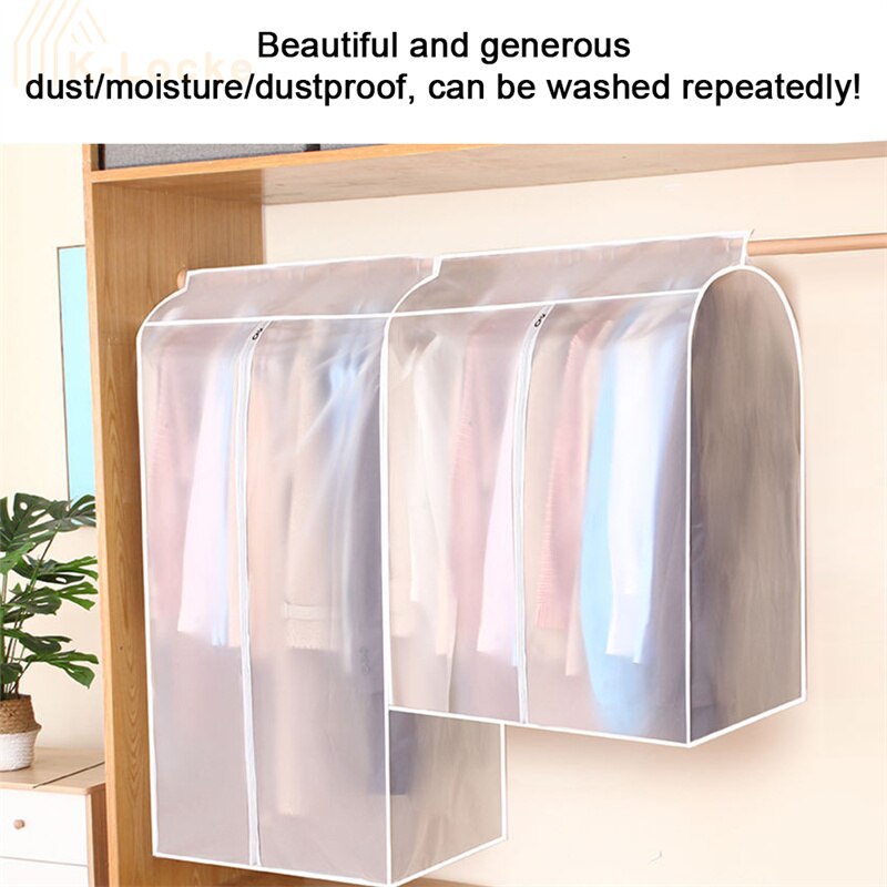 Bolsa gruesa transparente para ropa, cubierta a prueba de polvo, almacenamiento de tela, impermeable, Protector de abrigo, bolsa de almacenamiento