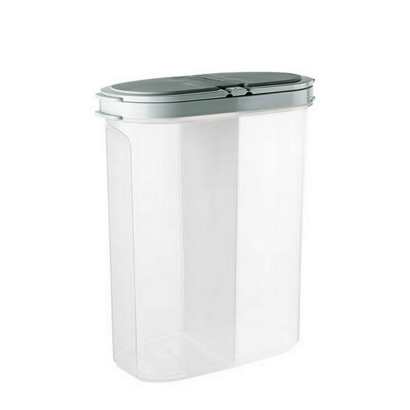 2 gitter plastik køkken korn dispenser mad opbevaring boks tør mad ris beholder køleskab opbevaring mel korn opbevaring flasker: 2600ml grå