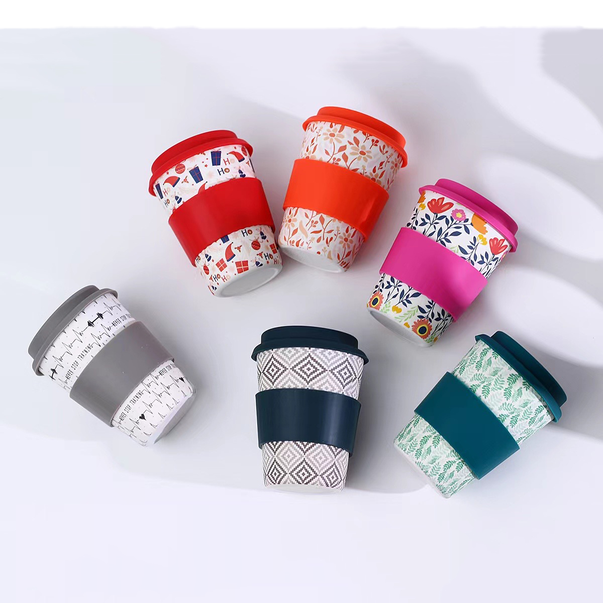 Bamboo Fibre Cup,BPA Free Ecofriendly Cups, Reusable Travel Mugs for Coffee