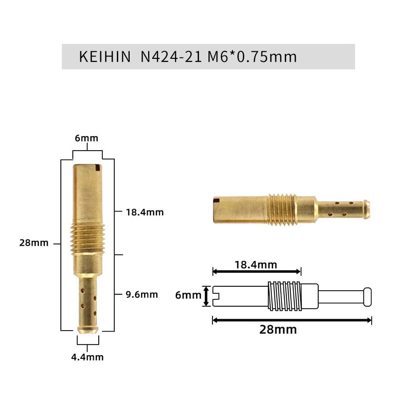 Zsdtrp Carburateur Trage Pilot Jet Vice Injector Nozzle Voor Pwk Pwm Pe 20 22 24 26 28 30 Pj FCR-MX Carburateur
