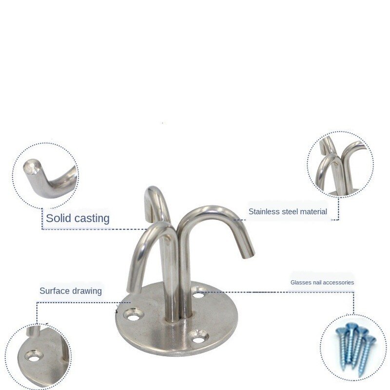 Stainless Steel Three Claws Ceiling Hook Fixed U Type Hook Hanging Seat Chandelier Tools Wall Install Home Furniture Hardware