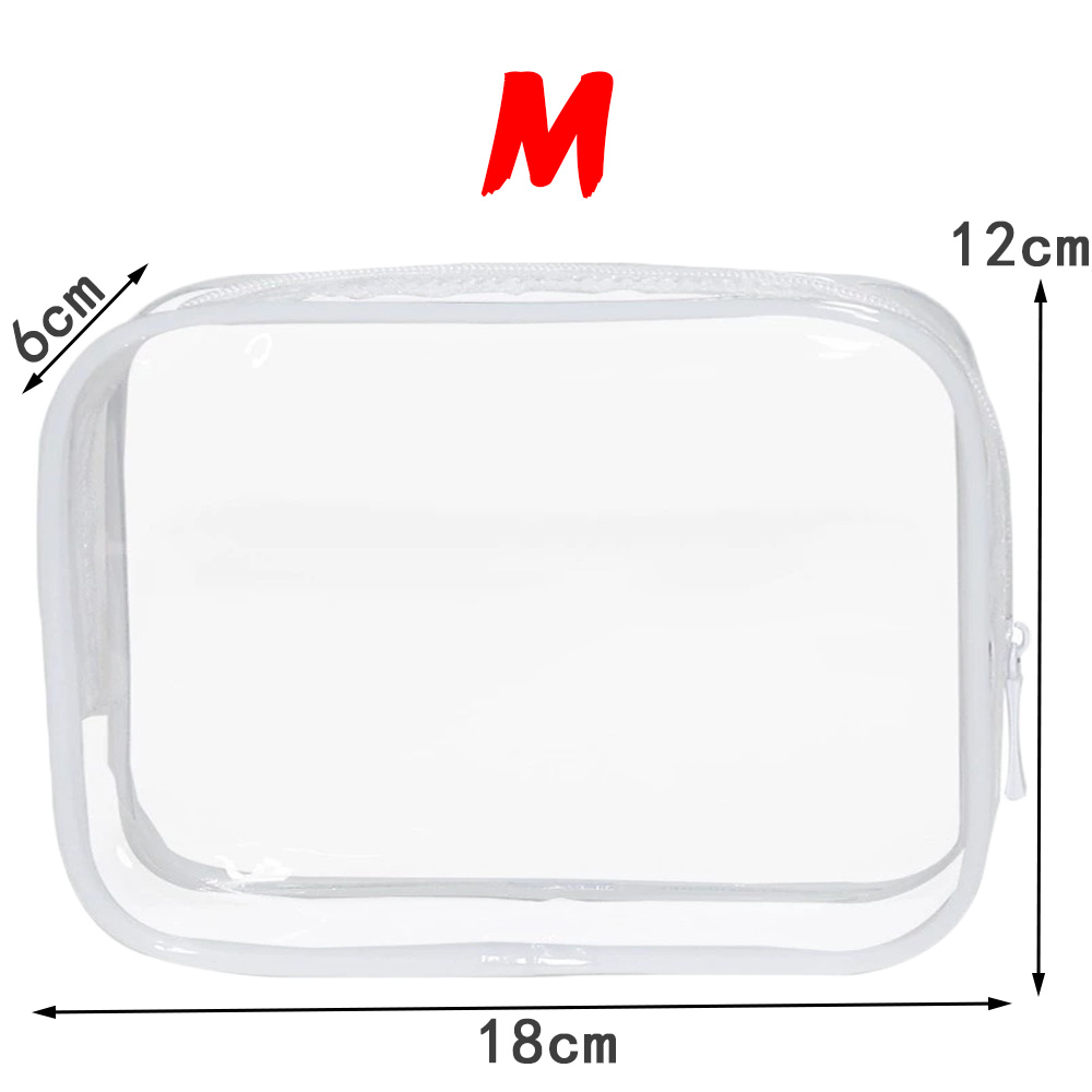 PVC Transparent Waterproof Makeup Bag Small Large Clear Cosmetic Bags Portable Travel Toiletry Wash Organizer Case Storage Pouch: black