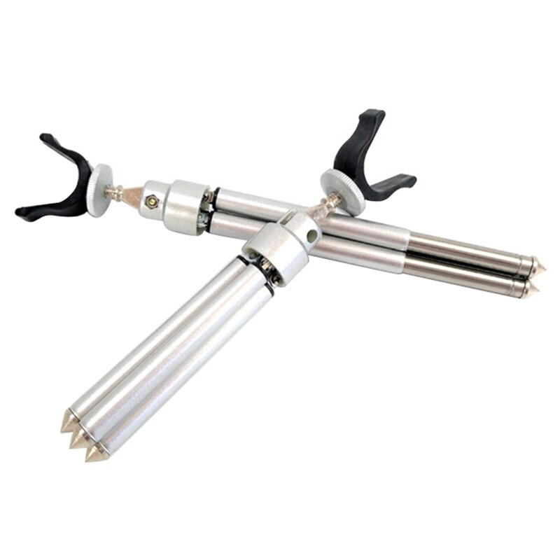Folding Fishing Rod Pole Holder with Telescopic Triple-Cornered Bracket for Winter Ice Fishing Tackle Tool