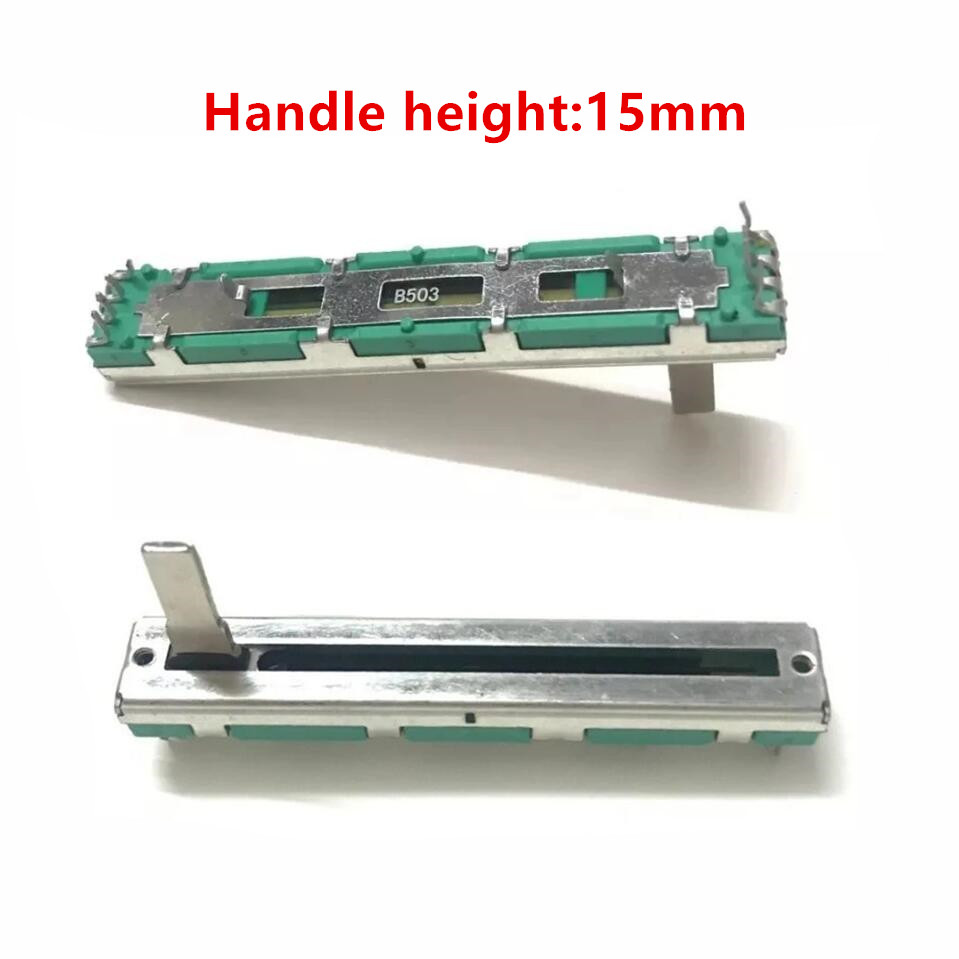 Fader del miscelatore potenziometro 6cm 60MM doppio filettato punto medio B10K B50K 20MMD 4 piedi + 4 piedi manico lungo 8 piedi-10 pz/lotto: 50K handle 15mm