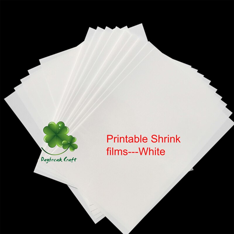 (pakke  of 12)  printer inkjet krympende plastikark hvid klar plastik krympefilm, der kan udskrives: Hvid