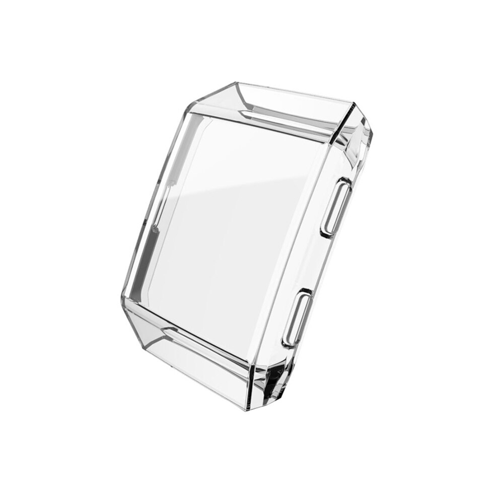 Silicone Frame Skin Cover Case Tpu Beschermende Shell Voor Fitbit Ionische Smart Horloge Screen Protector: Transparent