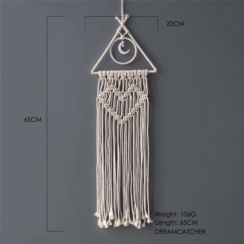 Macramé nórdico atrapasueños tapiz decoración de habitación decoración de granja hecho a mano atrapasueños: I