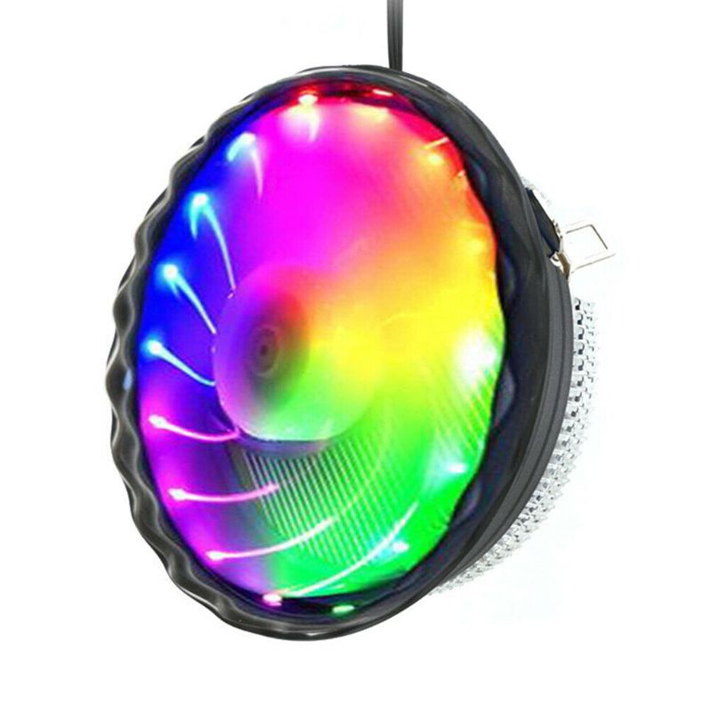 Disipador de calor de luz LED RGB, ventilador de refrigeración silencioso para CPU lgA 775 AM2 090F