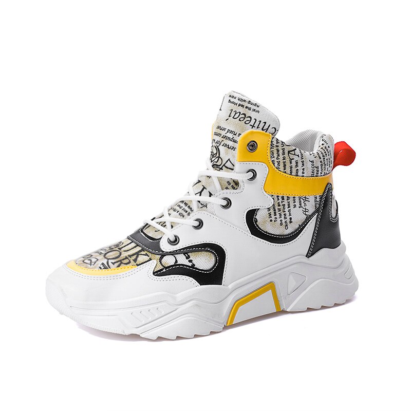 Chaussures décontractées pour hommes, chaussures d'hiver pour hommes, chaussures noires en toile, chaussures antidérapantes pour hommes, chaussures résistantes: Jaune / 8