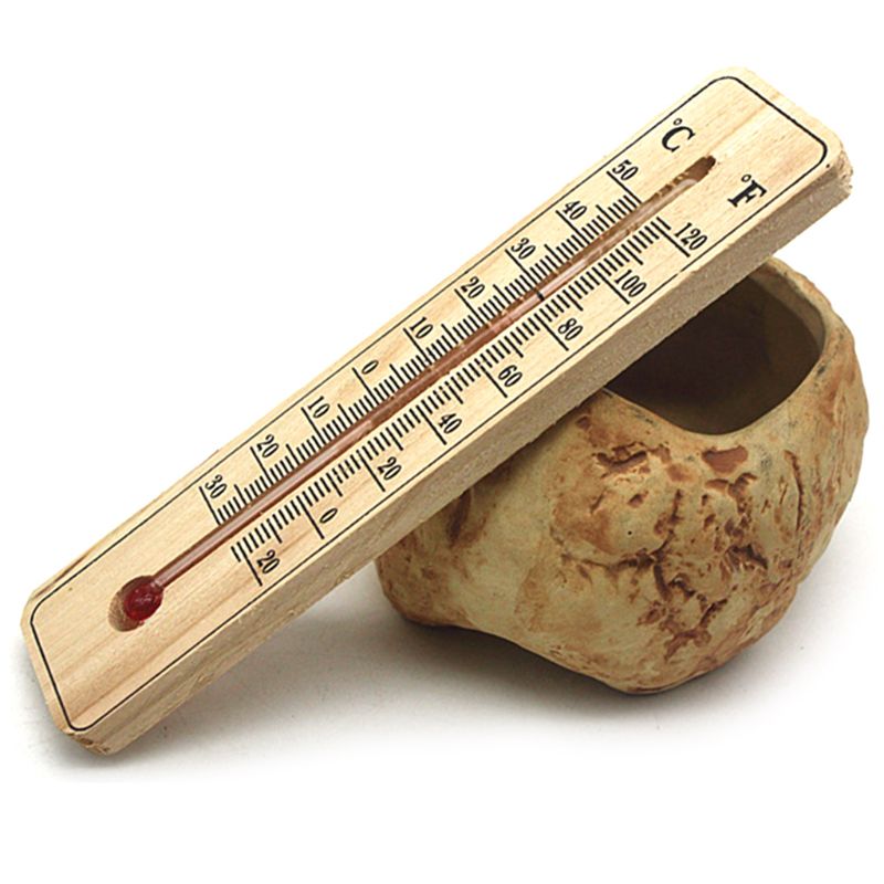 Væghængt termometer indendørs udendørs have hus garage kontorrum hængt logger  -30 ~ 50 ℃ /-20 ~ 120 ℉ træ farve væghængt