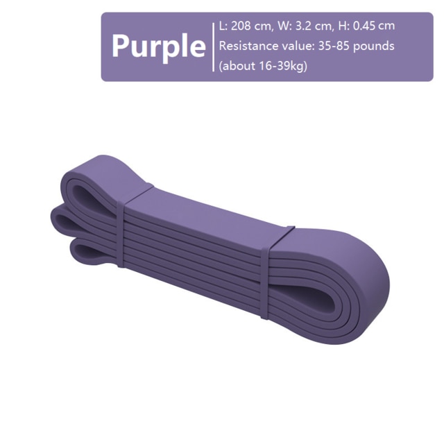Elastic band resistance band tension band elastic rope fitness pull-up yoga assisted whole body exercise: Purple