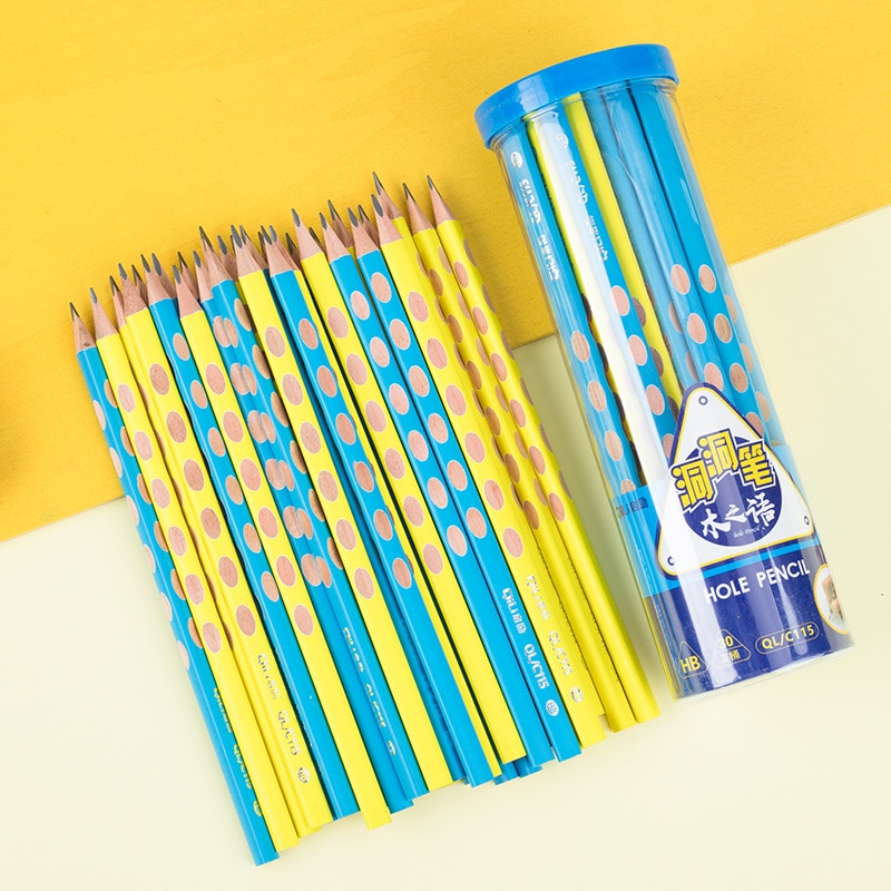 30 pcs pencil triangle HB student child correction grip 30 / bucket school student stationery office supplies writing pen