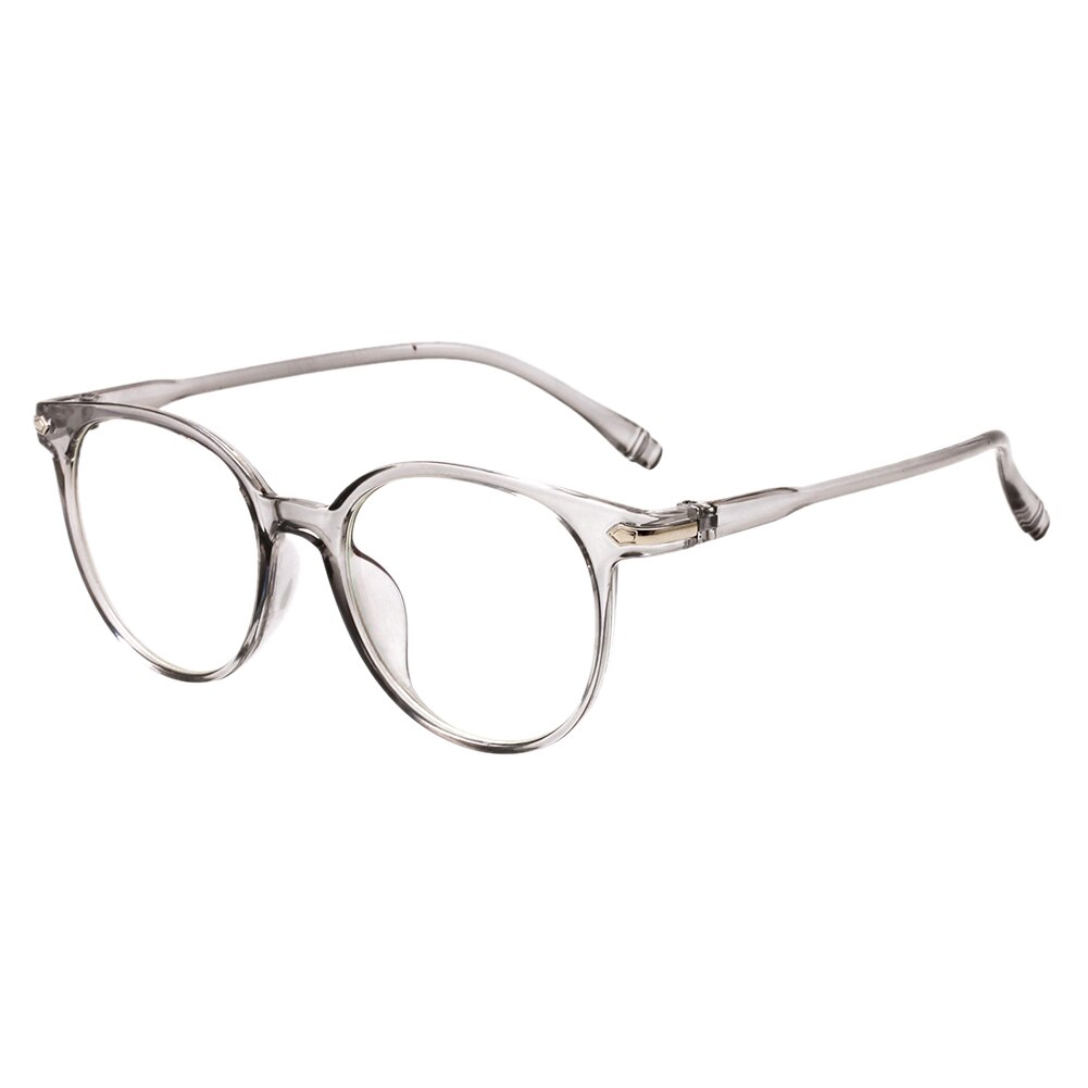 Gennemsigtig runde briller brille ramme nørd kvindelige brille ramme peger nul vintage almindelige briller klar linse: Gy