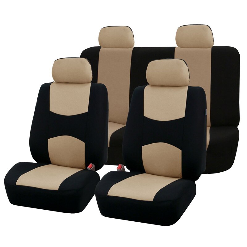 Funda de tela para asiento de coche, accesorios fundas de asientos de coche para citroen chevy elysee c2 c3 c4 picasso pallas c4l c5 ds5 xsara ds4, 9 Uds.: BEIGE