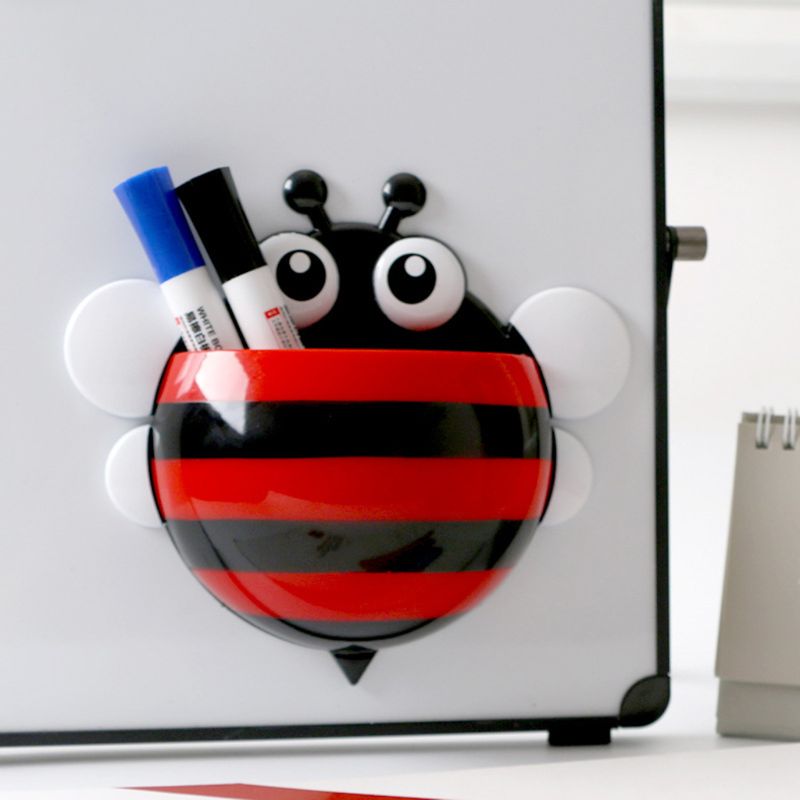Cute Bee Fridge Magnet Magnetic Storage Box Whiteboard Pen Organizer Save Space Kitchen Container