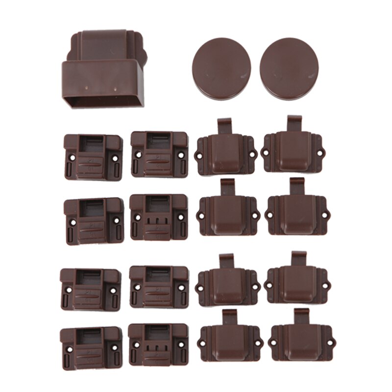 Tusunny 8 + 2/4 + 1Pcs Magnetische Slot Van Kinderen Baby Veiligheid Bescherming Kast Deurslot Lade Locker Beveiliging onzichtbare Sloten: 8pcs brown