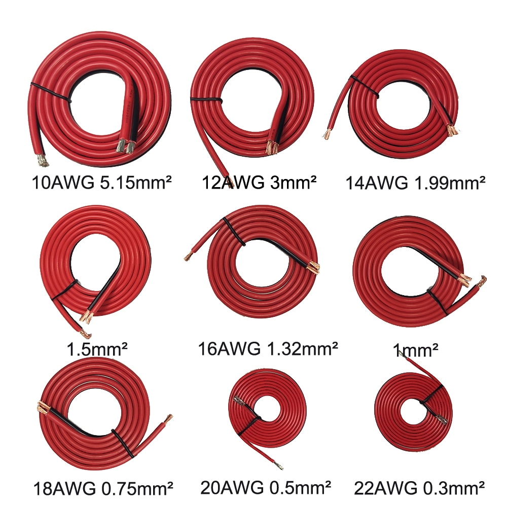 JKM-cables eléctricos de cobre de 2 pines, 22AWG, 20AWG, 18AWG 2468, 2 núcleos, cables de extensión rojos y negros, Cable para tira LED, ensamblaje de 1-100M