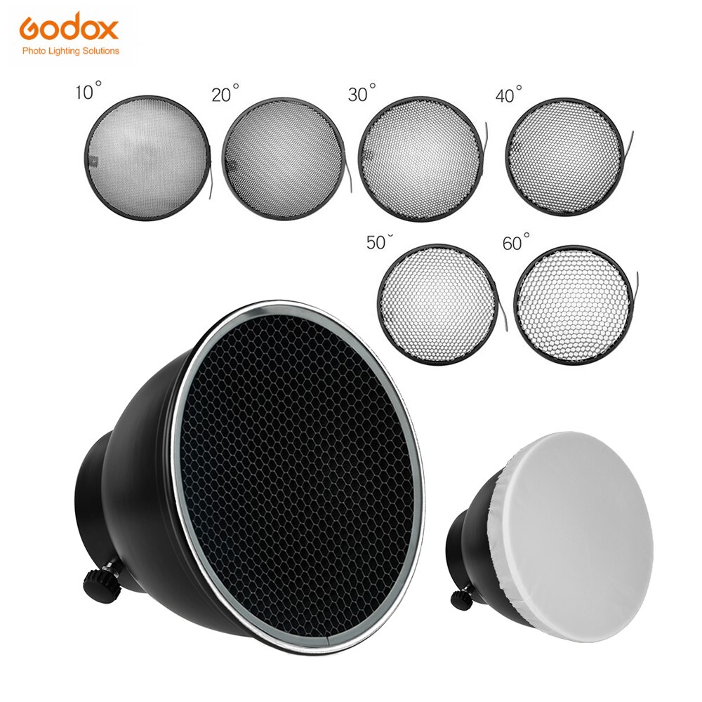 7inch 18cm Standard Reflector Diffuser with Honeycomb Grid for Universa Mount Studio Light Strobe Flash K-150A K-180A E250 E300