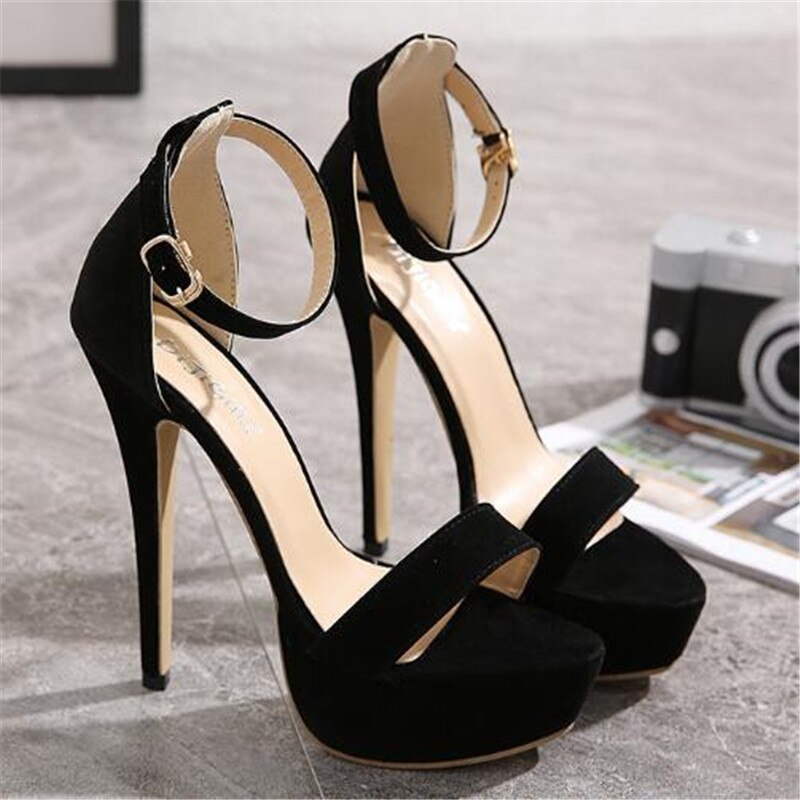 Vrouwen Sandalen Kudde Gesp Riem 14Cm Dunne – Grandado