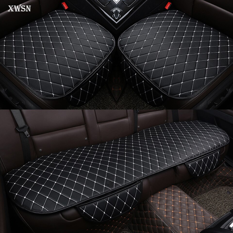 PU Leather Car Seat Covers for VW Polo Golf Passat CC Touran Tiguan Toureg Touareg Phaeton T-ROC Multivan Car Accessories: Black white