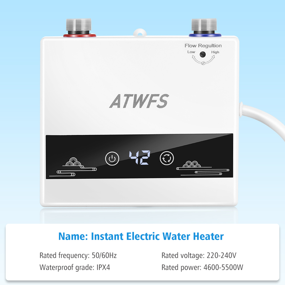 ATWFS 220V 4600W szybki podgrzewacz wody prysznic z ciepłą wodą i domowa kuchnia ogrzewanie przenośne elektryczne grzejniki do łazienki
