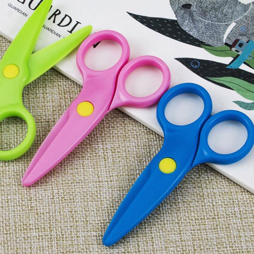 1 adet güvenlik Mini çocuk makas kendi başına yap kağıdı kesme makası