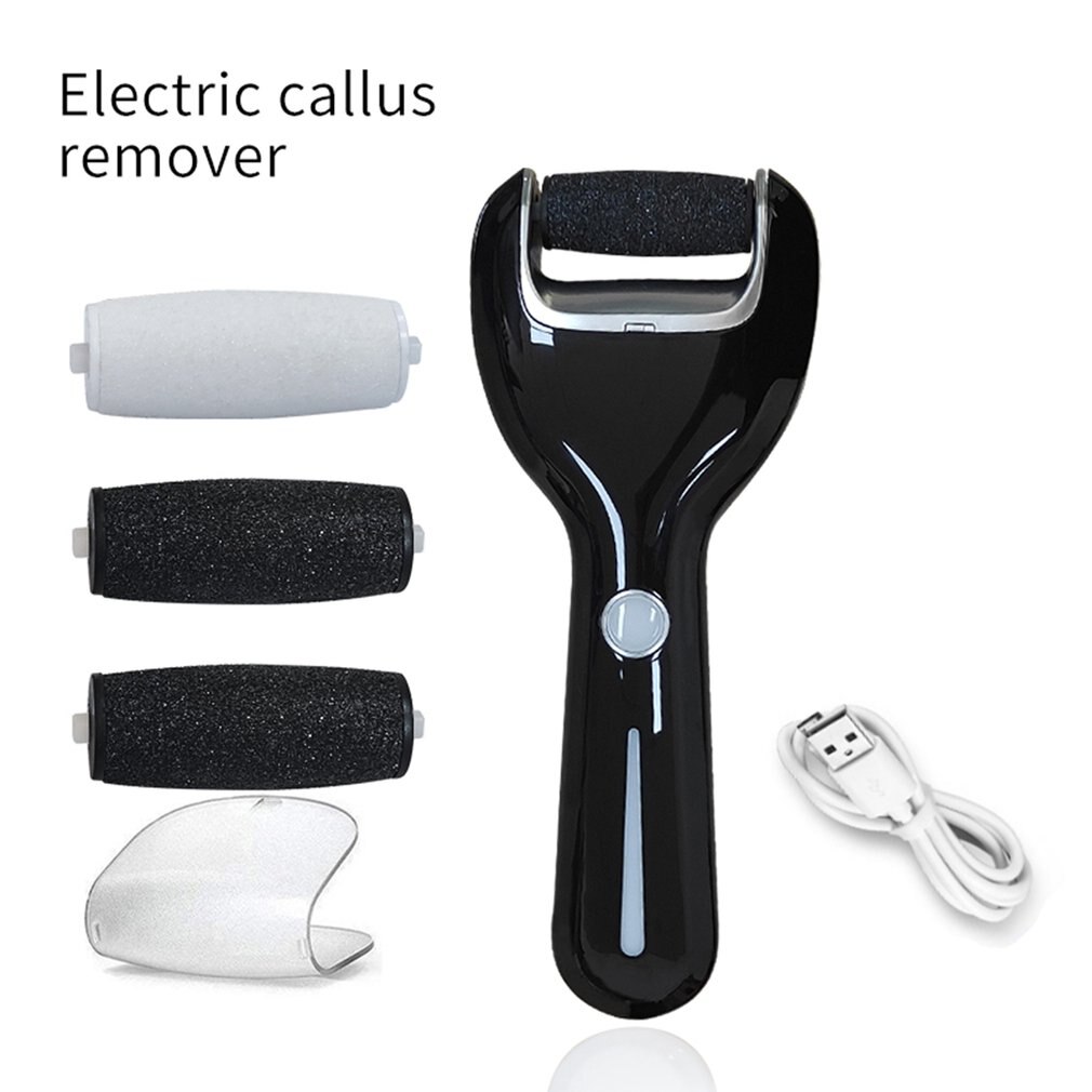 Electronic Feet Callus Remover Electric Foot File Rechargeable Hard Skin Pedicure Tools Feet Care Callus Remover Kit: Black