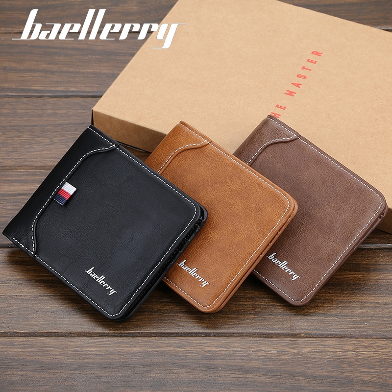 Men's short Wallet soft skin exposure to horizontal slim wallet card package card set of zero wallet