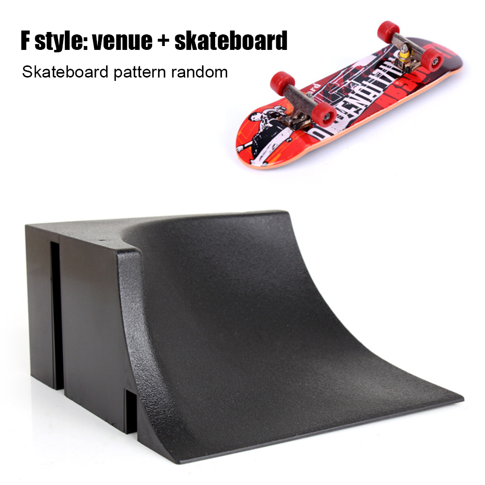 Mini Vingertop Site Park Met Oprit Scène Combinatie Training Games Vinger Skateboard Set Spelen Kinderen Kids Speelgoed Zwart: F