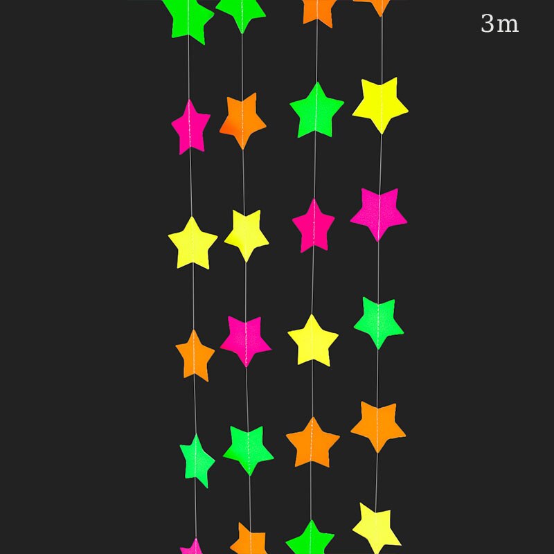 4m Leucht Girlanden Fluoreszierende Geburtstag Papier Banner glühen Party Liefert Nacht Party Foto Requisiten Glücklich Geburtstag Party Dekor: Licht Grau