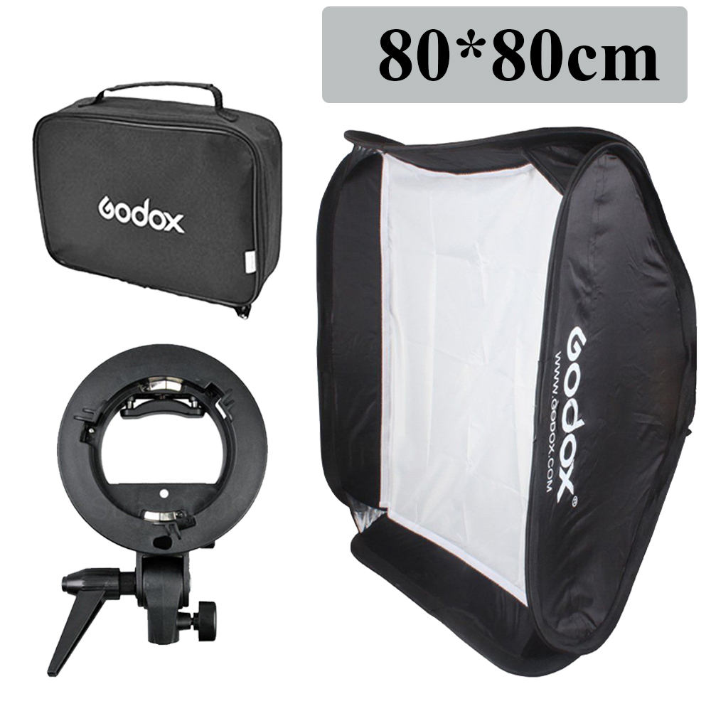 Godox Flash Softbox Kit 80cm * 80 cm/60 cm * 60 cm/40 cm * 40cm + S typ Halterung Mount Kit für Flash Speedlite Studio Schießen