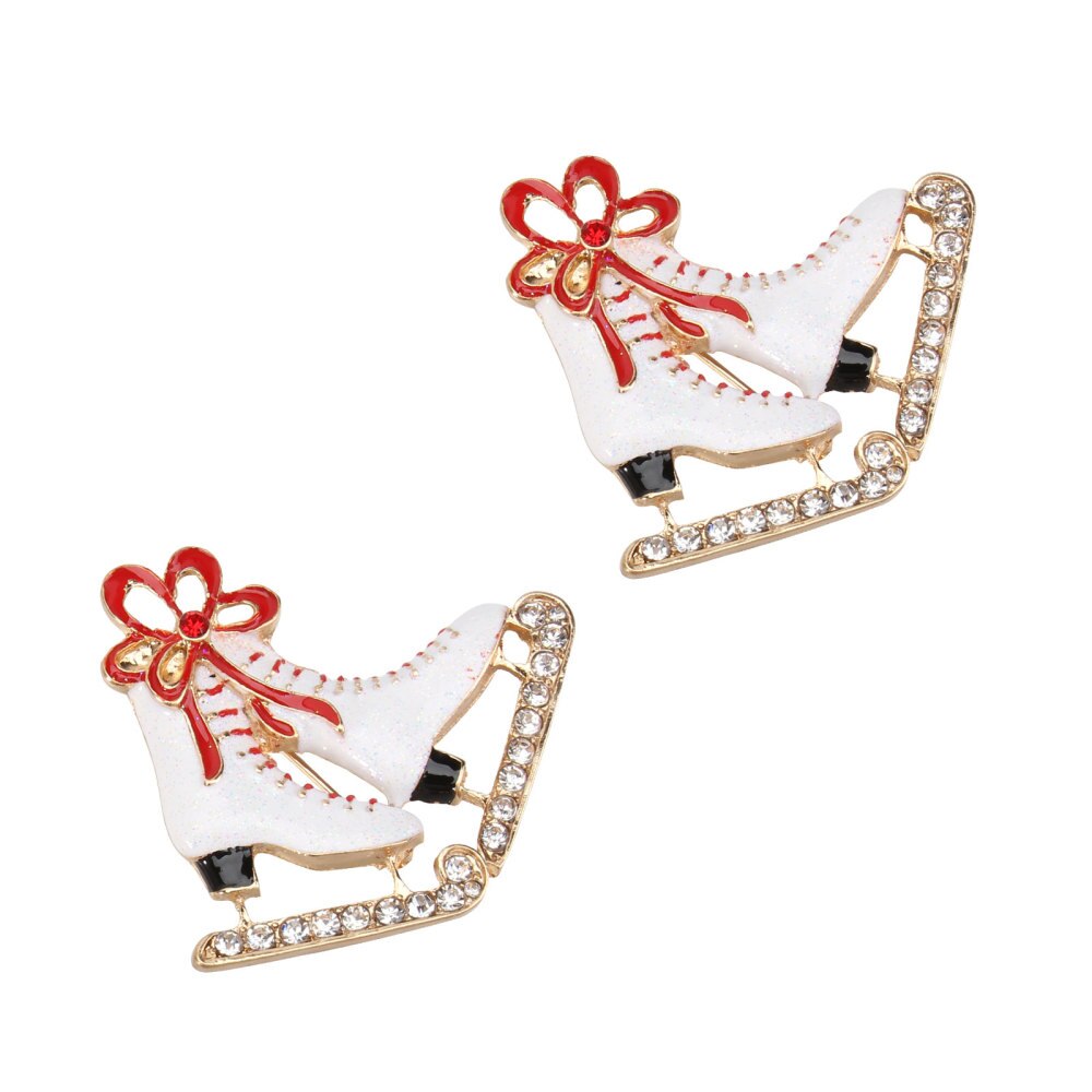 2 stuks leren laarzen broches stijlvolle sjaal gespen kerstdag emaille kraag speld zinklegering broches voor vrouwen madam girl
