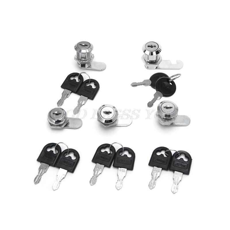 10-30mm Cam Lock Filing Cabinet Post Mailbox Drawer Cupboard Locker 2 Key