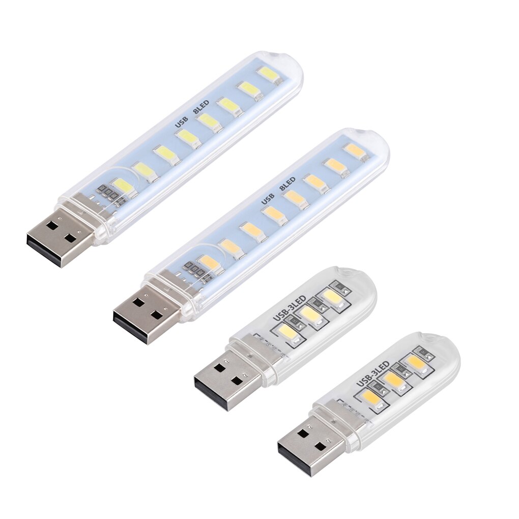 Luces LED USB para libros, Bombilla de 5V, entrada de energía, blanco cálido, 2-24LEDS SMD 5630 5730 5000, 6500K, 3000-3500K, luz nocturna USB