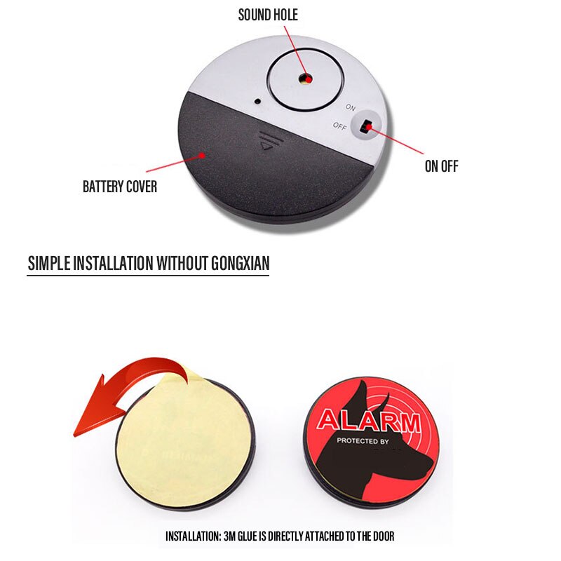 Anti-Theft Alarm Ultra-Slim Window Alarm with Vibration Sensor Home Security Wireless For Door Window PUO88