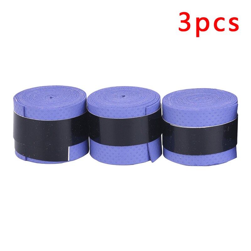 3 pz Secco Racchetta Da tennis presa anti-slittata Sudore Assorbito Avvolge Rubinetti Prese badminton racchetta vibrazione Overgrip Fasce Skidproof: viola