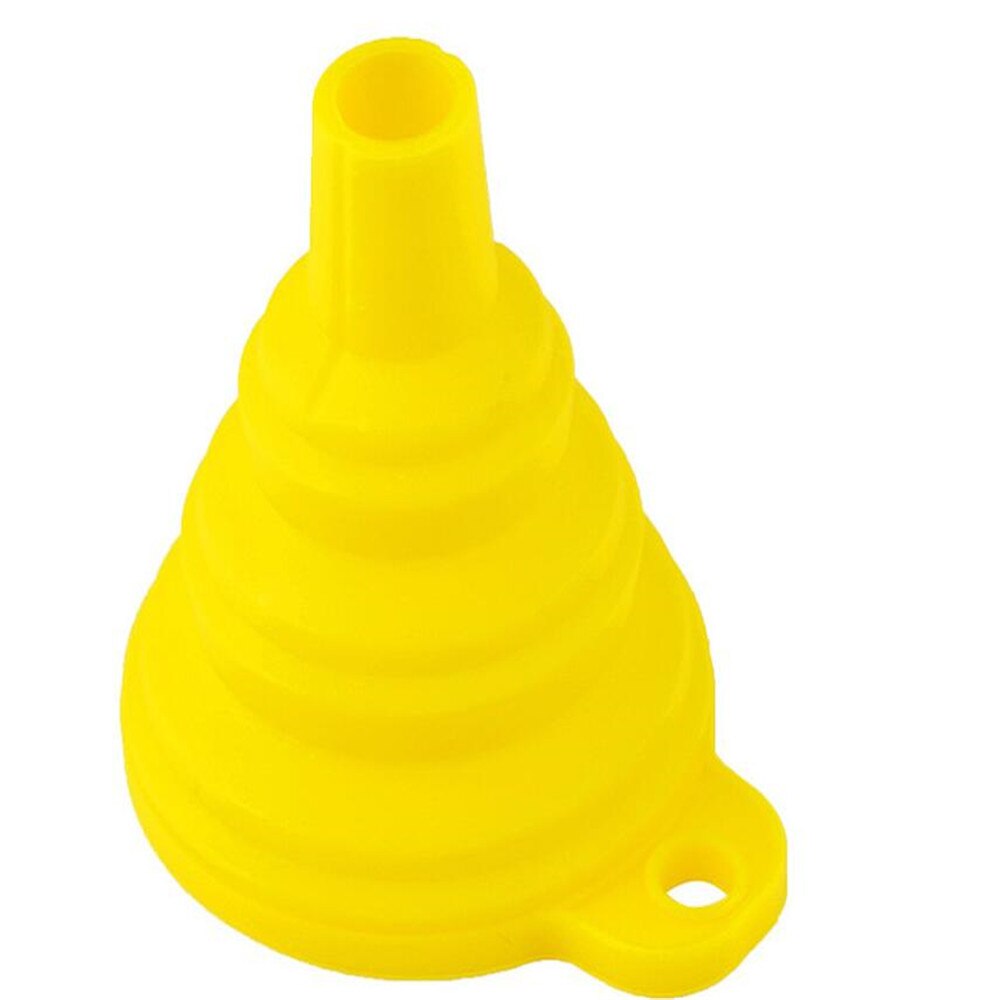 Mini Silicone Inklapbare Trechter Keuken Accessoires Vouwen Draagbare Trechters Worden Opgehangen Huishoudelijke Vloeibare Doseren Keuken Gereedschap: Yellow