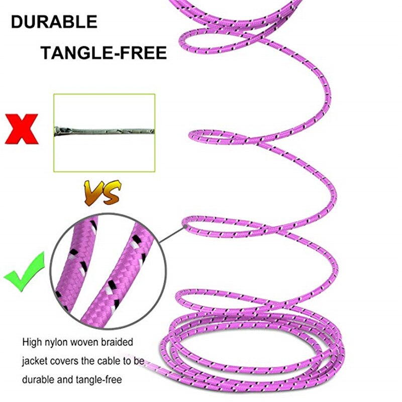 Voor iphone 5 5 S 5C SE 6 6 S 7 8 Plus Nylon Gevlochten Micro USB Datakabel snelle Oplader Draad voor apple iphone X XS Max XR Mobiele telefoon