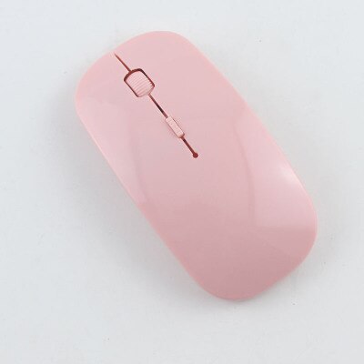 Draadloze muis kantoor computermuis draagbare slanke muis 1600 dpi 2.4g ontvanger laptopmuis gemakkelijk mee te nemen optische muis: Roze