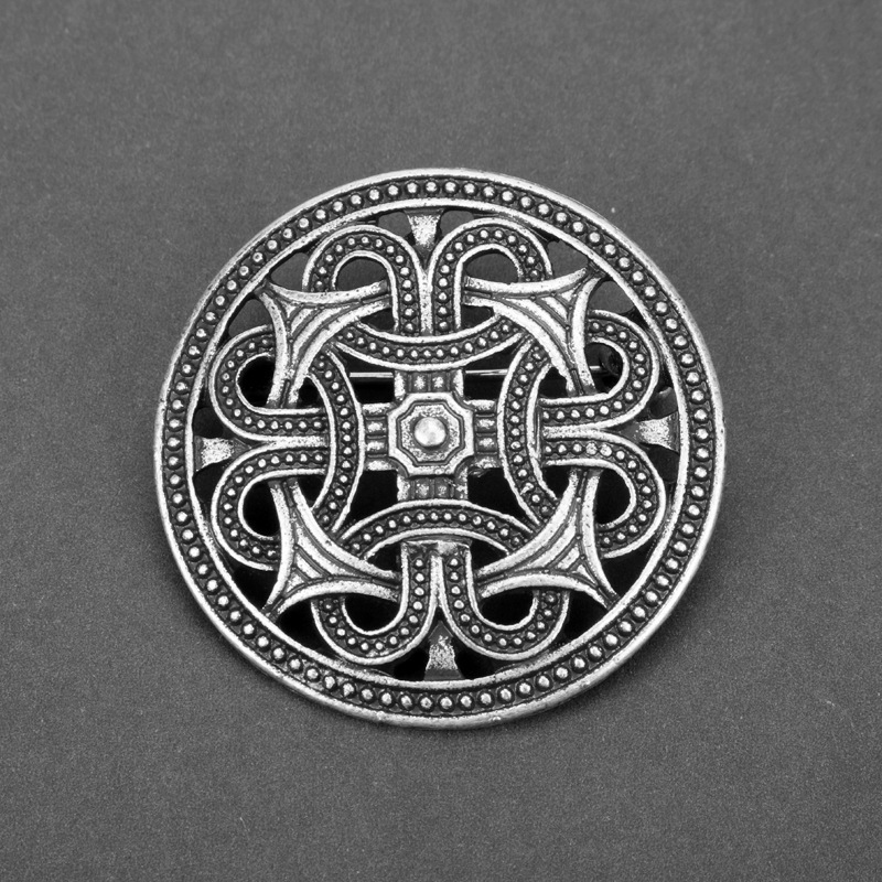 Broches de escudo vikingo, Pin Vintage, insignia, Pin para capa Medieval nórdica, baratijas, bufandas, broche, alfileres redondos para el pecho: Color amarillo dorado claro