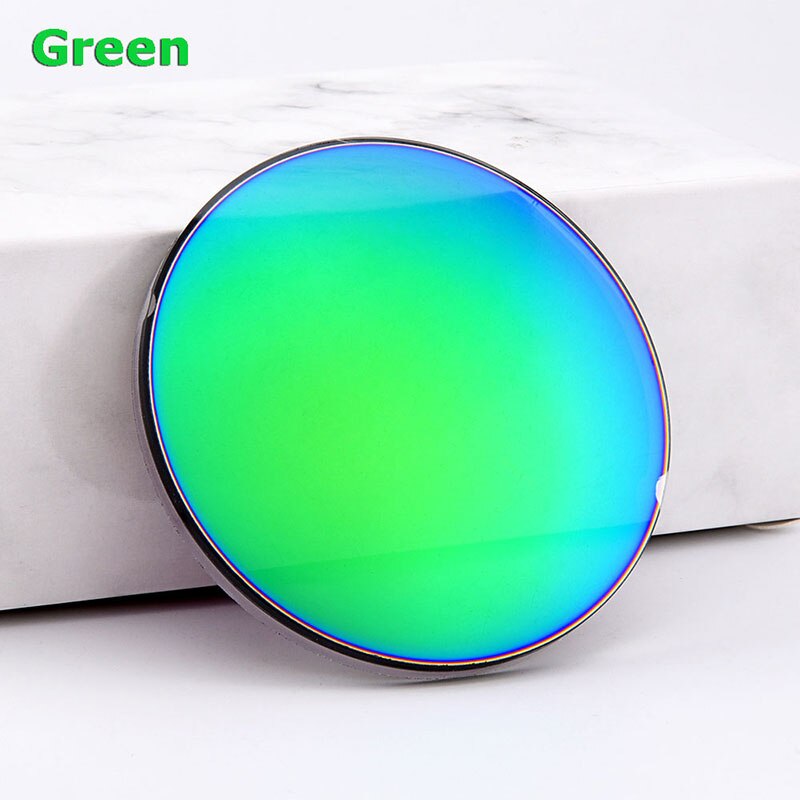 1.61 single vision spejl farverige briller linser sph  -9.00 ~ 0 cyl optiske solbriller linsediameter 75mm: Grøn