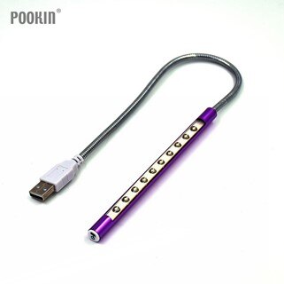 Mini 10 LED S interrupteur tactile Version USB lumière Flexible en métal LED lampe de Table livre lumières pour ordinateur portable ordinateur portable: Purple