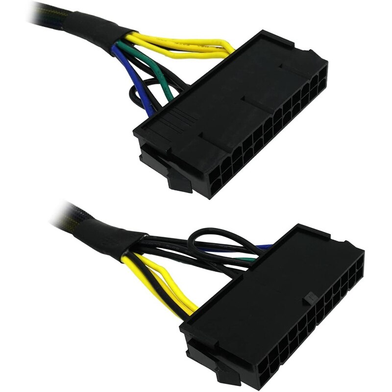 Adaptateur d&#39;alimentation principal ATX PSU 24 broches à 10 broches, câble tressé pour IBM pour Lenovo PC et serveurs 12 pouces (30cm)