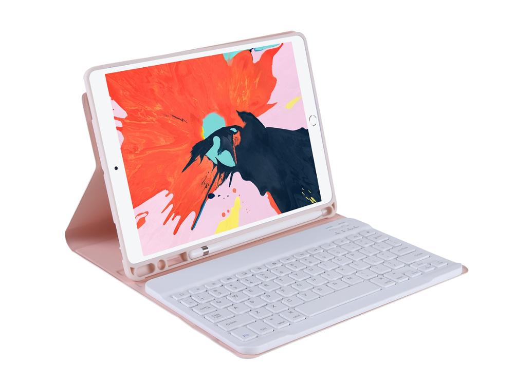 Ultra-Slim Bluetooth Keyboard Case for ipad 11inch for Apple ipad Pro 11inch Wireless Keyboard Cover Funda Pencil Slot case: pink