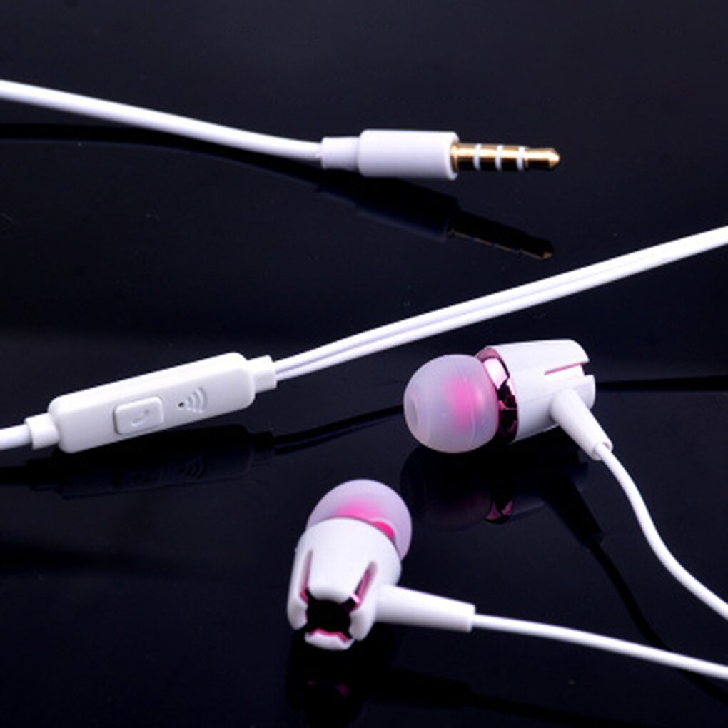 3.5mm jack kablede hodetelefoner hd klar stereo ergonomisk ørepluggkabelkontroll ørepropper med mikrofon til smarttelefon-pc